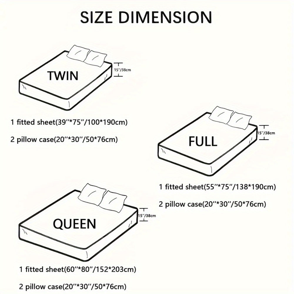 Basketball Theme Three Piece Fitted Sheet Bedding Set With Pillowcases