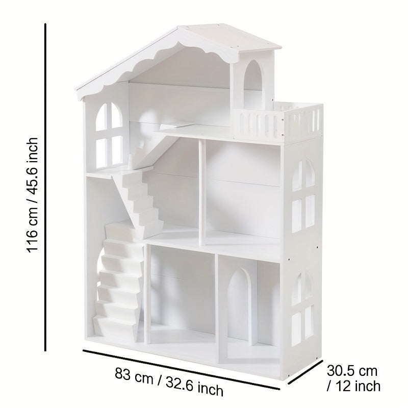 HILIROOM 3 Tier Freestanding Kids Bookshelf Dollhouse Storage