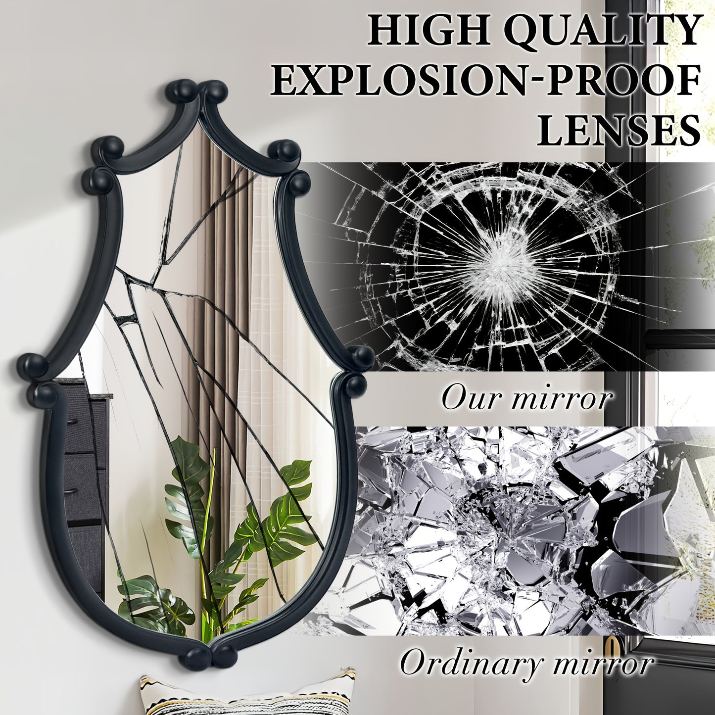 Farmhouse Vanity Mirror Rustic Wall Mount for Living Room Bathroom