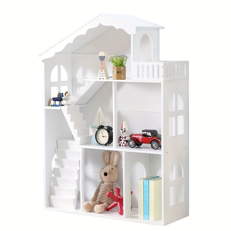 HILIROOM 3 Tier Freestanding Kids Bookshelf Dollhouse Storage
