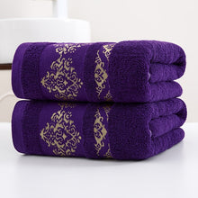 Cotton Bath Towel Set 400 GSM Geometric Embroidery 2 Pieces
