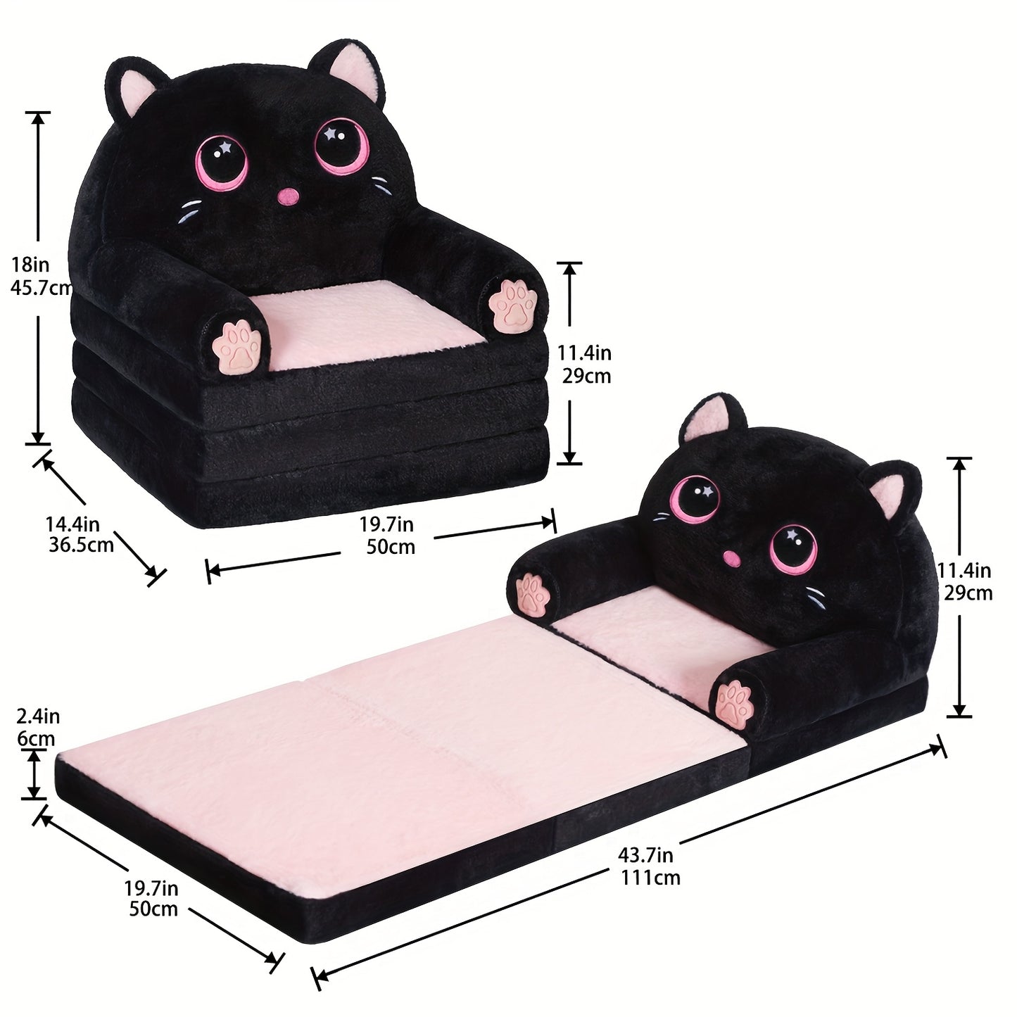 Versatile Foldable Teen Sofa With Memory Foam And Pillow