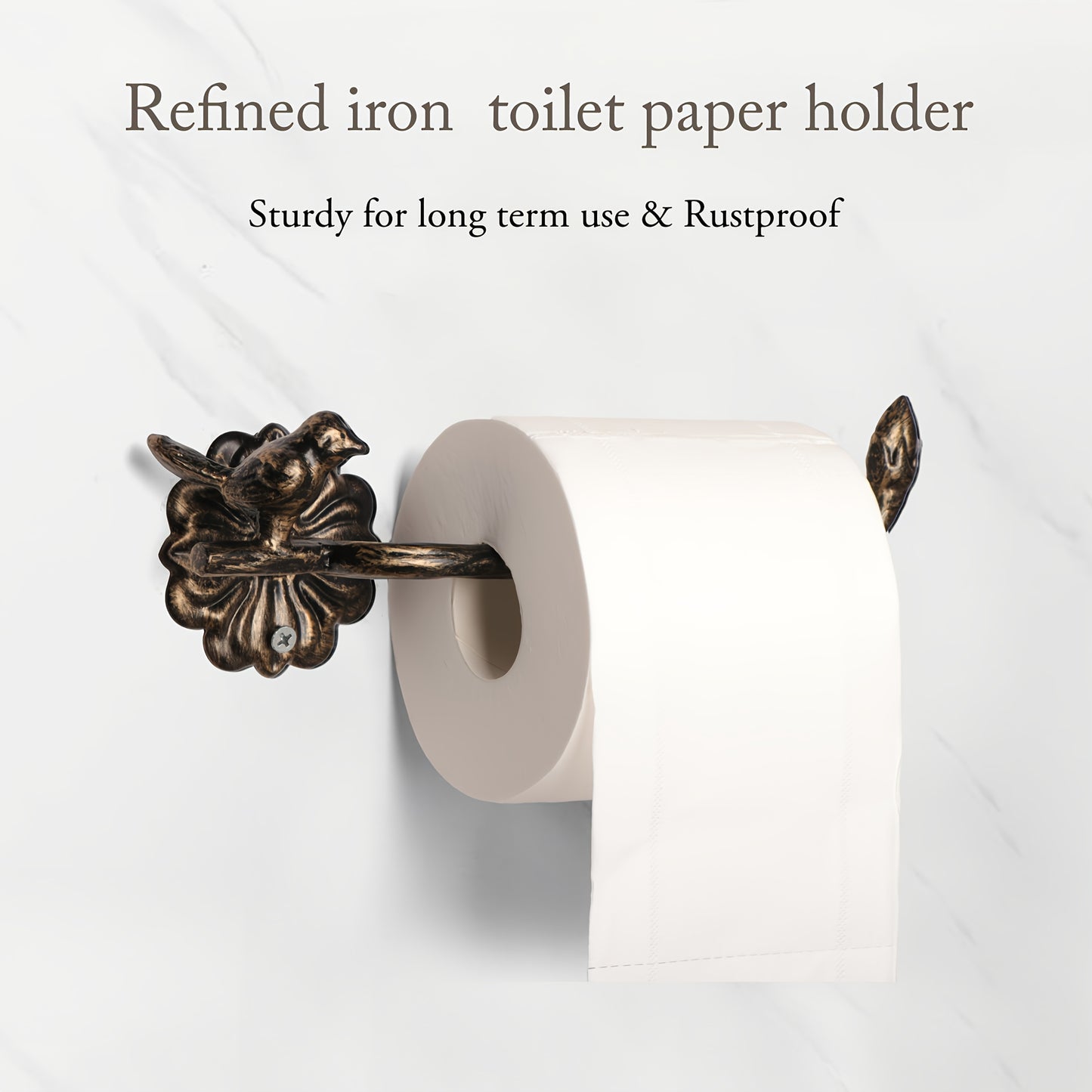 Retro Bird Design Metal Towel Holder Wall Mounted Iron Rack