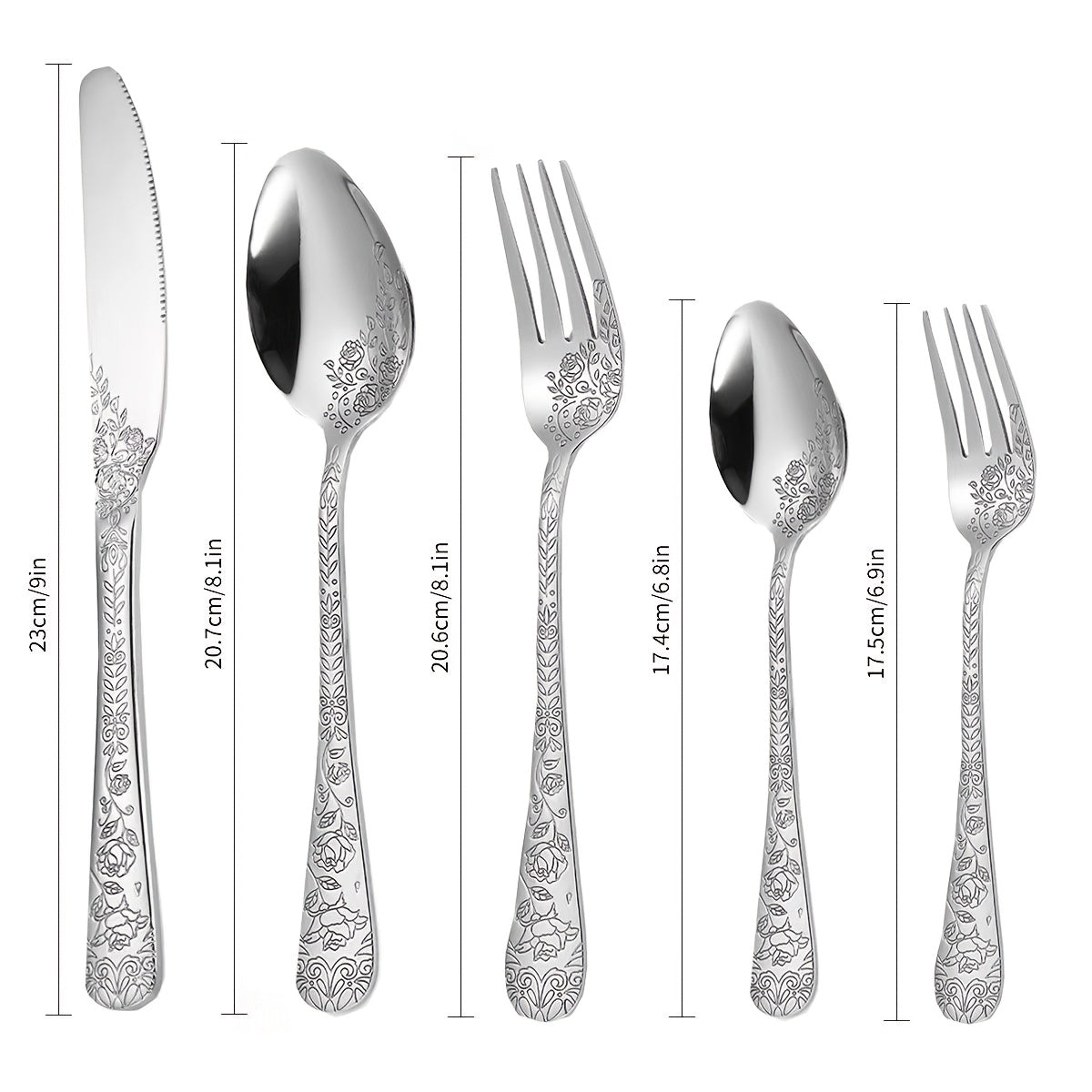 Stainless Steel 20 Piece Cutlery Set Fork Knife Spoon Kitchen Utensils