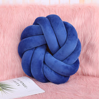 Handmade Woven Round Knot Lumbar Pillow Decorative Cushion