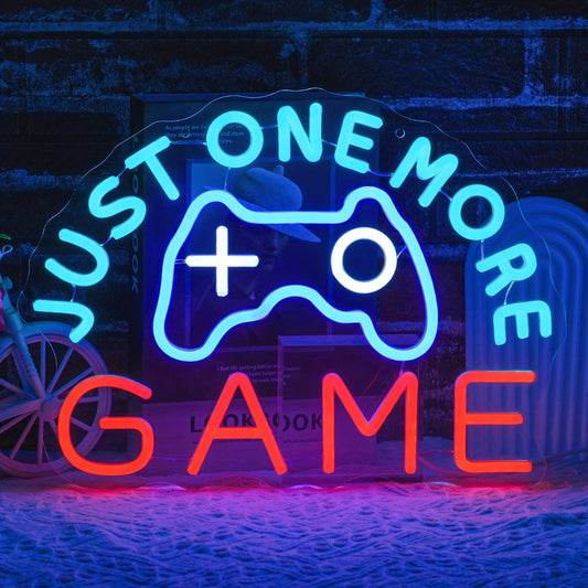Just One More Game Neon Sign RGB LED Wall Lighting
