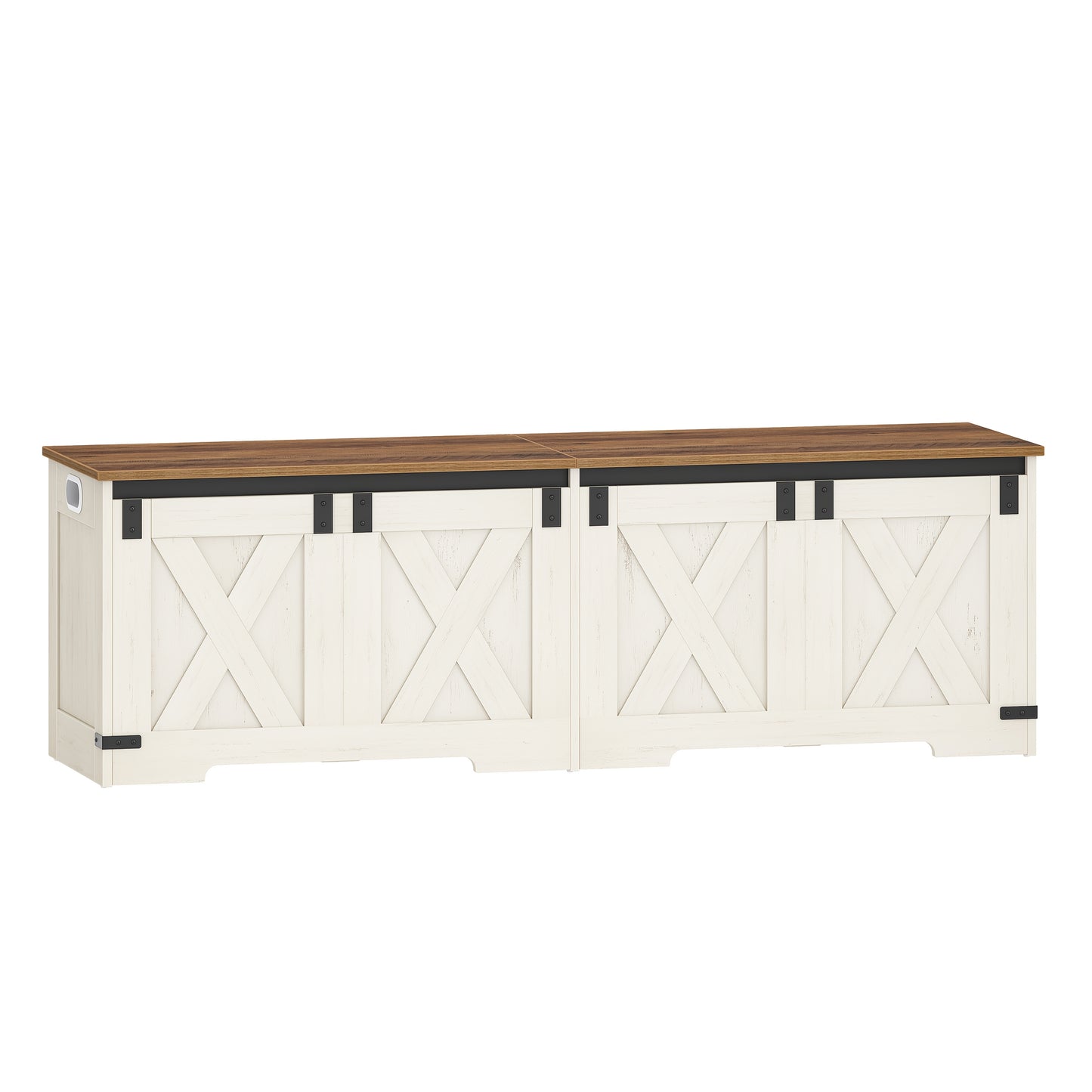 HZUANERI Farmhouse Wooden Storage Chest Lift Top Organizer With 2 Hinges