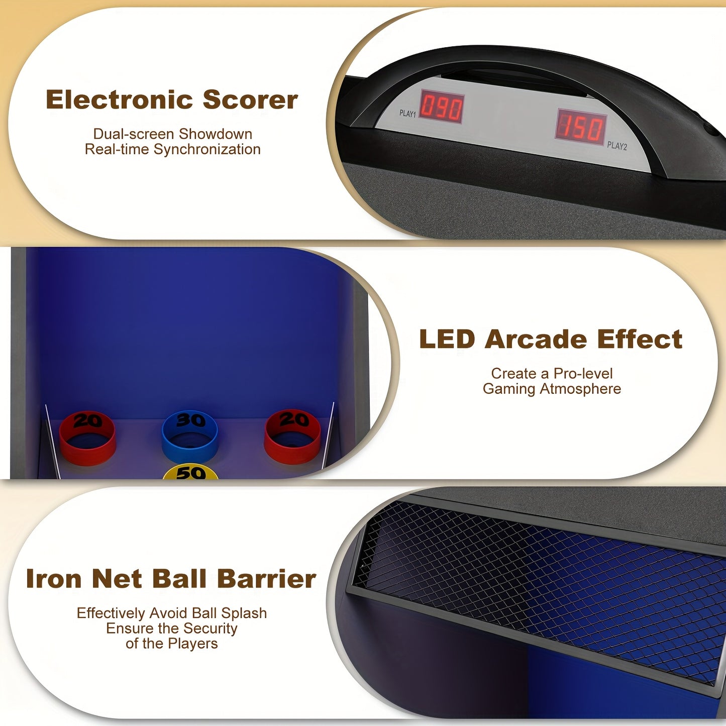 MOLACHI Arcade Table Roll And Score Skee Game With LED