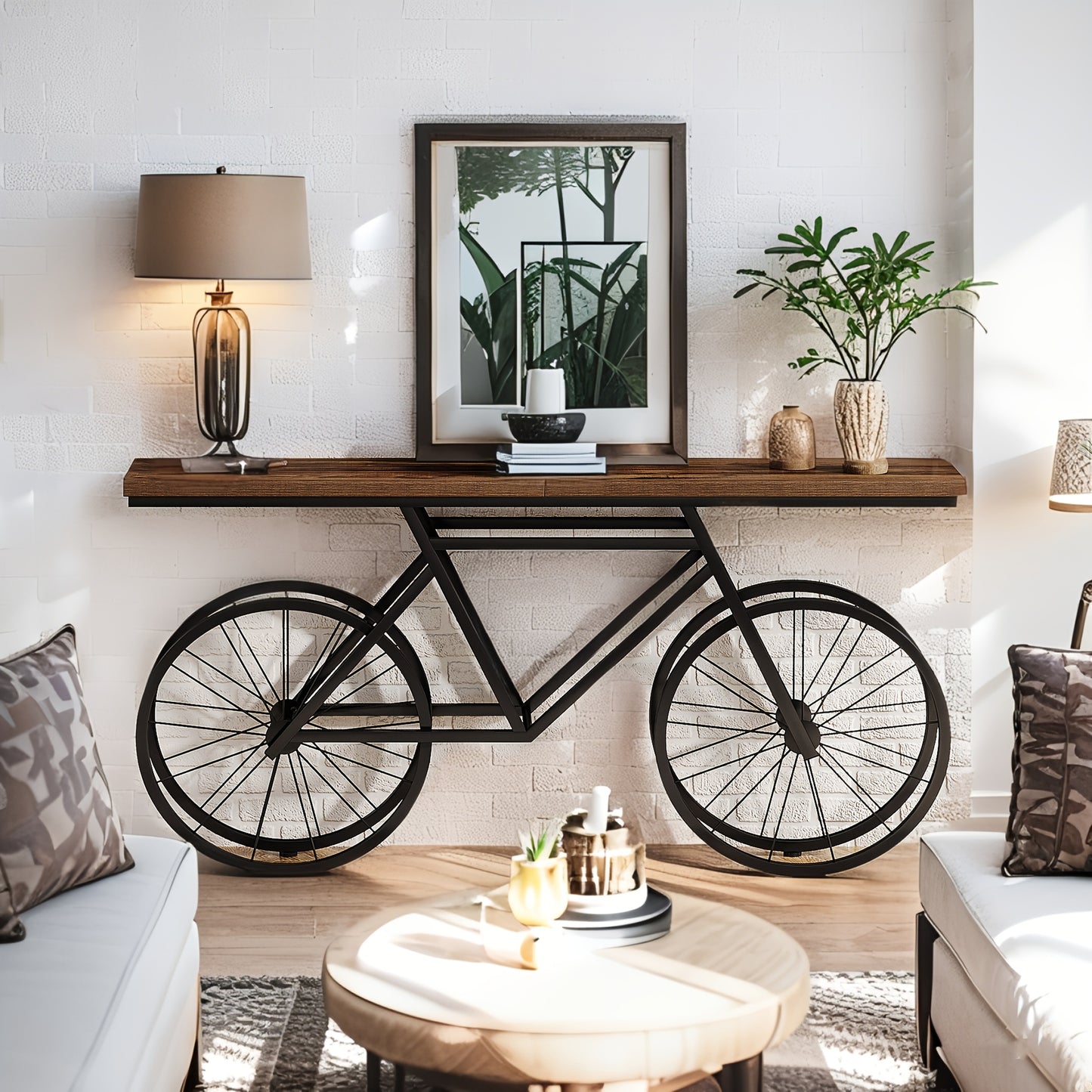 TribeSigns Contemporary Console Table With Engineered Wood And Metal