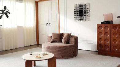 Corduroy Modular Sofa Bed With Built-In Pillows For Living Room
