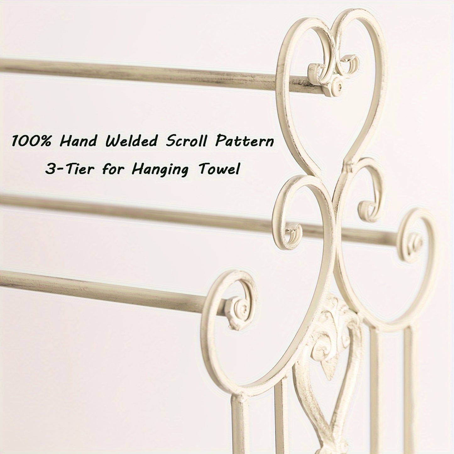Three Tier Metal Freestanding Towel Rack With Shelf For Bathroom