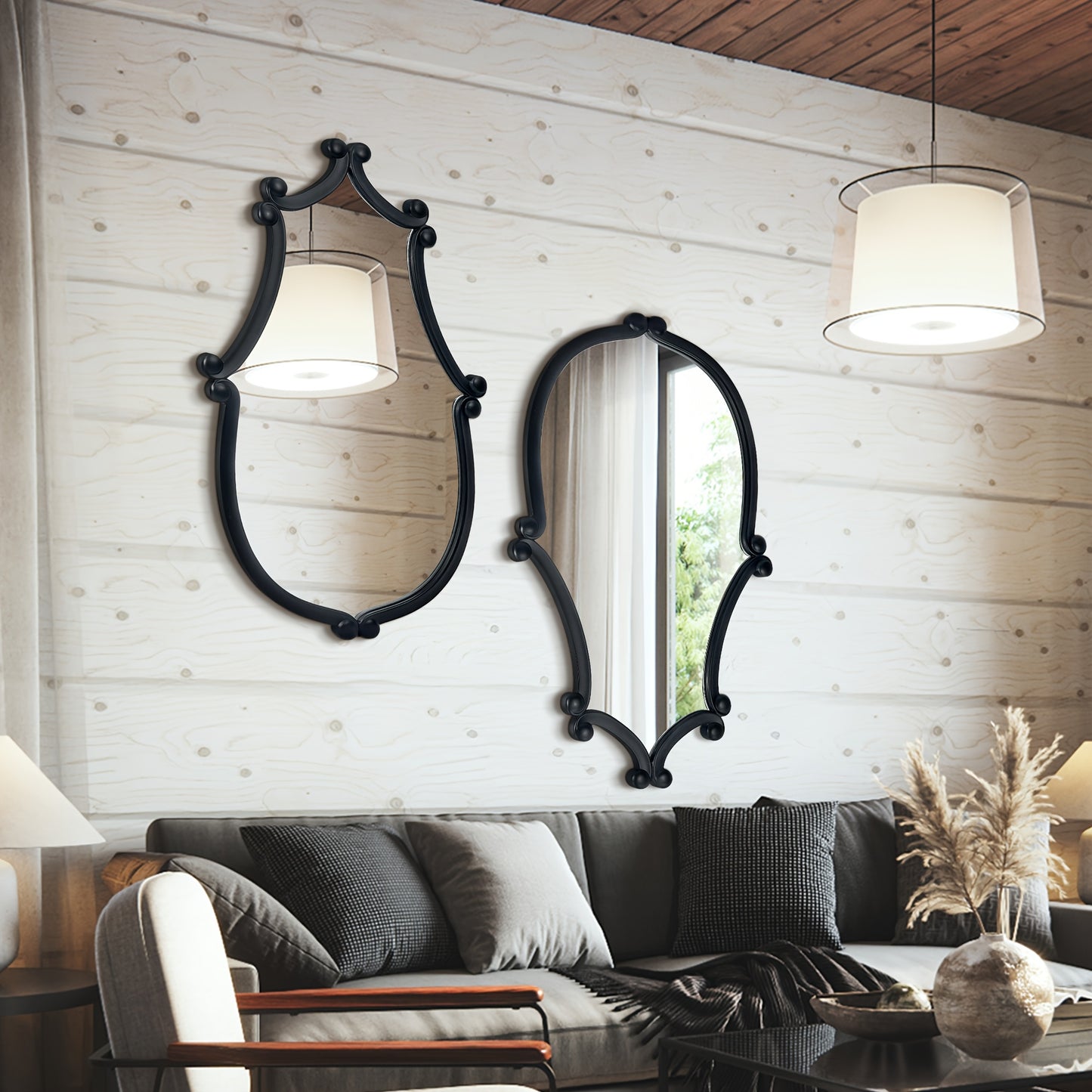 Farmhouse Vanity Mirror Rustic Wall Mount for Living Room Bathroom
