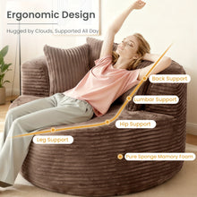 Corduroy Modular Sofa Bed With Built-In Pillows For Living Room