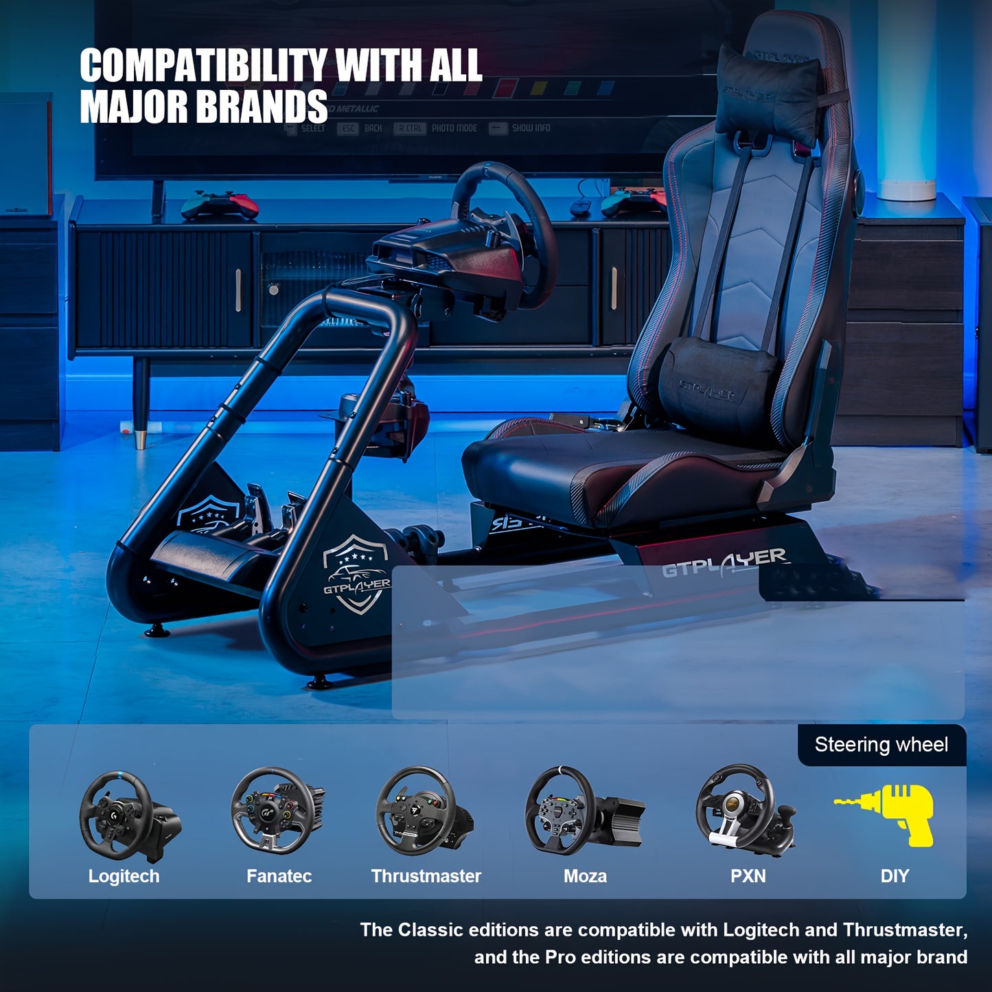 GTRACING Racing Simulator Cockpit with Seats and Alloy Steel Frame