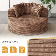 Corduroy Modular Sofa Bed With Built-In Pillows For Living Room