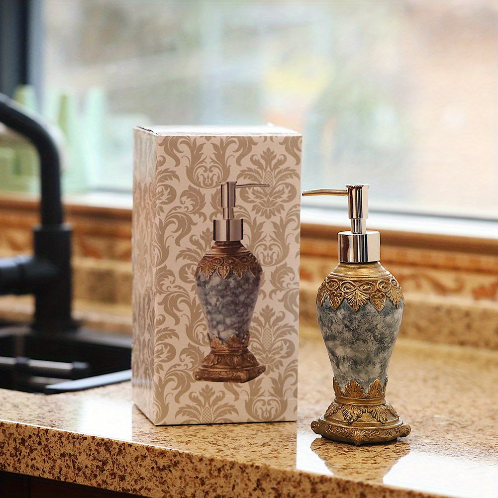 Retro Agate Bottles Dispenser With Rustproof Pump For Oils