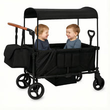 Foldable Luxury Stroller Wagon With Adjustable Canopy For Two Kids