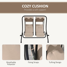 OUTSUNNY Patio Swing Chair With 2 Seats Cup Holders