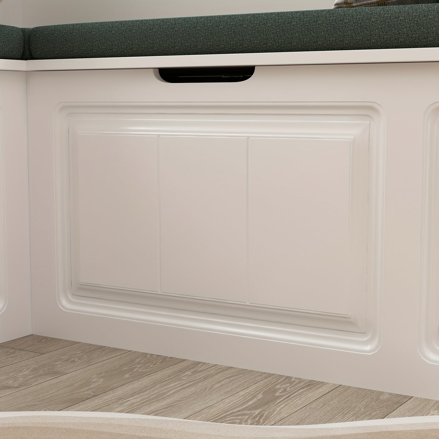 FUFU&GAGA Modern L Shaped Shoe Bench With Flip Storage Cabinet