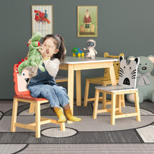 Kids Table And Chair Set With Animal Theme Wood Furniture