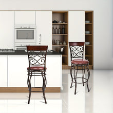 Costway Vintage Swivel Bar Stools Set With Padding