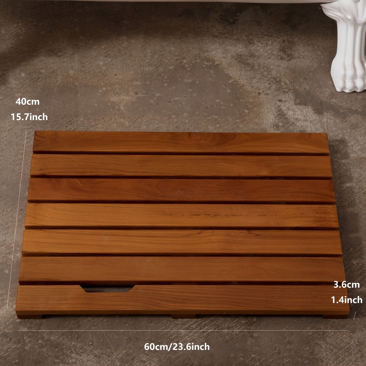 Solid Wood Non Slip Bathroom Mat For Shower And Bathtub