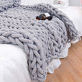 Chunky Chenille Knit Throw Blanket Soft Cozy Cable Knit Decor