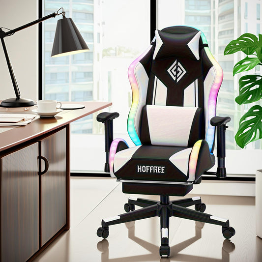 Gaming Chair With RGB Lights Ergonomic Gamer Chair With Footrest