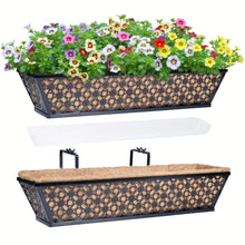 Balcony Railing Planters With Adjustable Bracket And Coco Liner