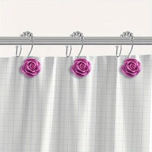 Resin Floral Shower Curtain Hooks Stainless Steel Double Hooks