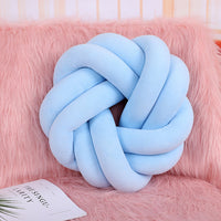 Handmade Woven Round Knot Lumbar Pillow Decorative Cushion