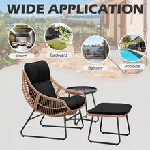 TAPPIO 3 Piece Outdoor Patio Furniture Set Papasan Chair Ottoman