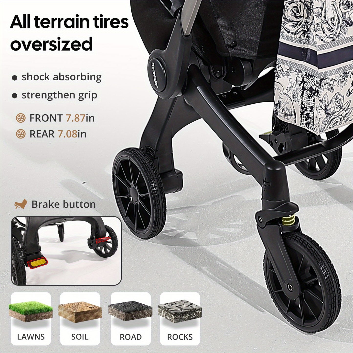 Cochildor Reversible Foldable Baby Stroller Sunshade Safety Belt