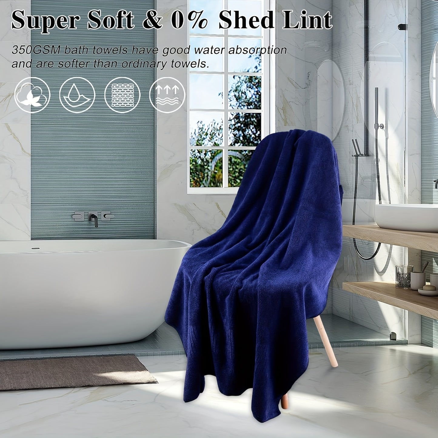 SEISSO 4-Pack Luxury Bath Towels Ultra Soft Quick Dry