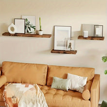 LDQ Rustic Floating Shelves With Hidden Brackets For Wall Decor