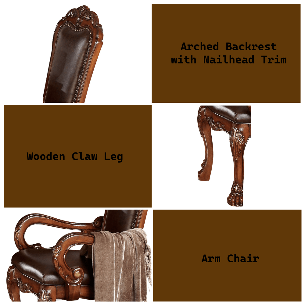 Vinyl Upholstery-Like Arm Chair With Nailhead Trim And Manual Recline