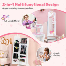 COSTWAY Kids Jewelry Armoire Cabinet With Full Length Mirror