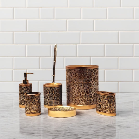 Moroccan Filigree Bathroom Accessories Set European Inspired Decor