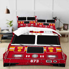 Fire Truck Bedding Duvet Set With Zipper Closure 3 Piece