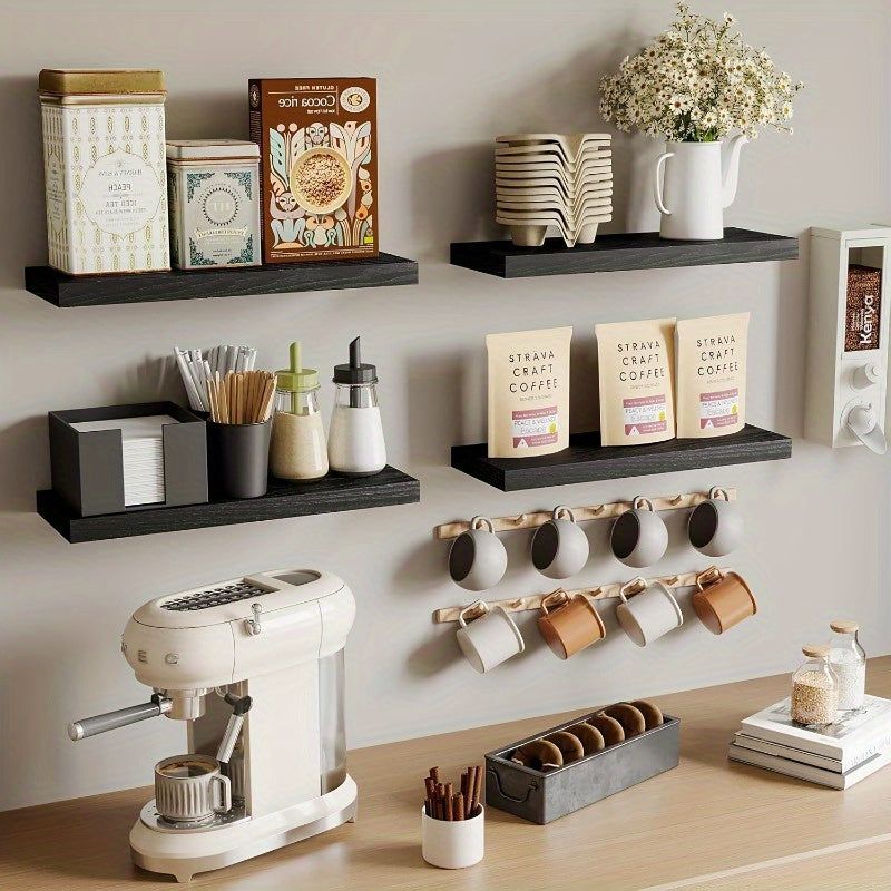 LDQ Rustic Floating Shelves With Hidden Brackets For Wall Decor