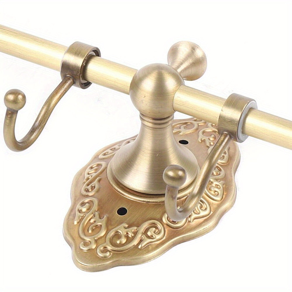 GDRASUYA Brass Wall Mounted Towel Bar Rack With Shelf Hooks