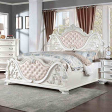 Vintage Tufted Leatherette Headboard Baroque Footboard Luxury Bed Frame