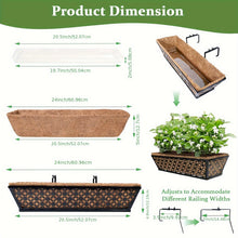 Balcony Railing Planters With Adjustable Bracket And Coco Liner