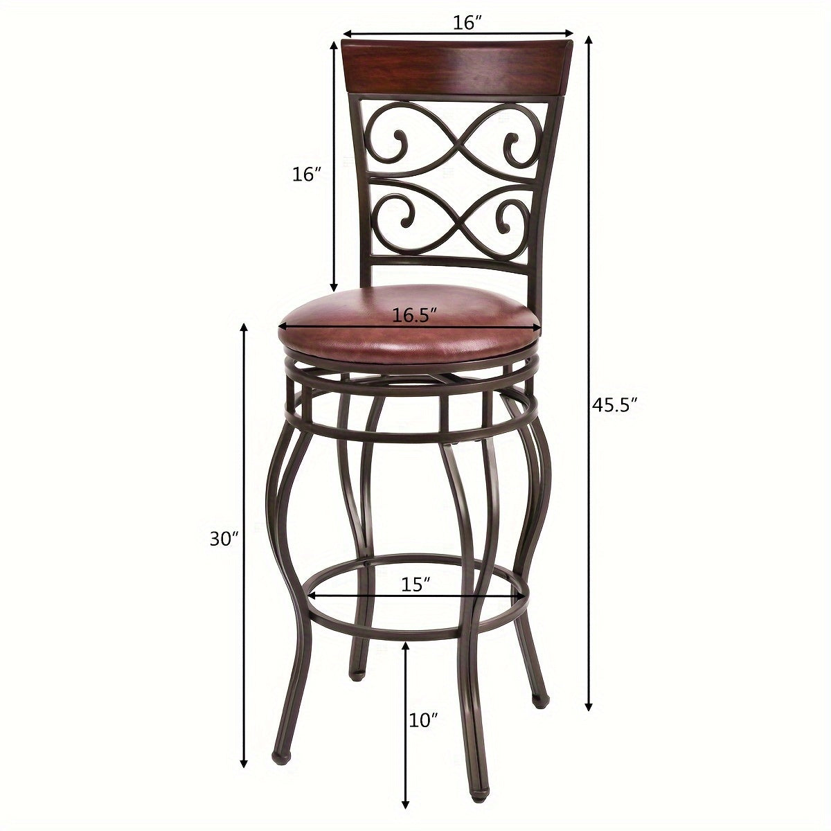Costway Vintage Swivel Bar Stools Set With Padding