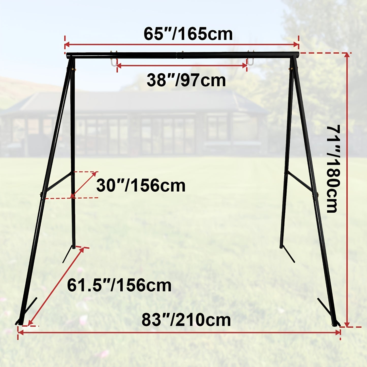 HISHINE Heavy Duty Steel Swing Stand With Ground Pegs
