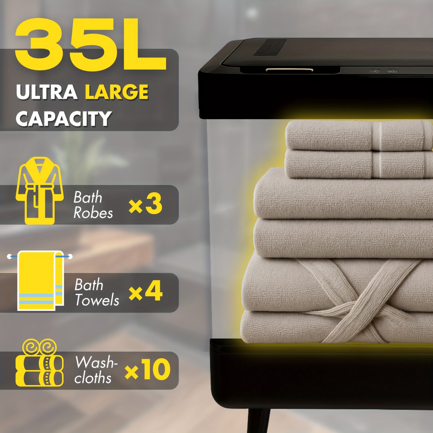 AGRATHAV Foldable Towel Warmer Bath Blanket Heater With Timer