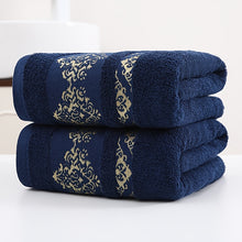Cotton Bath Towel Set 400 GSM Geometric Embroidery 2 Pieces