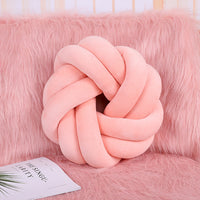 Handmade Woven Round Knot Lumbar Pillow Decorative Cushion