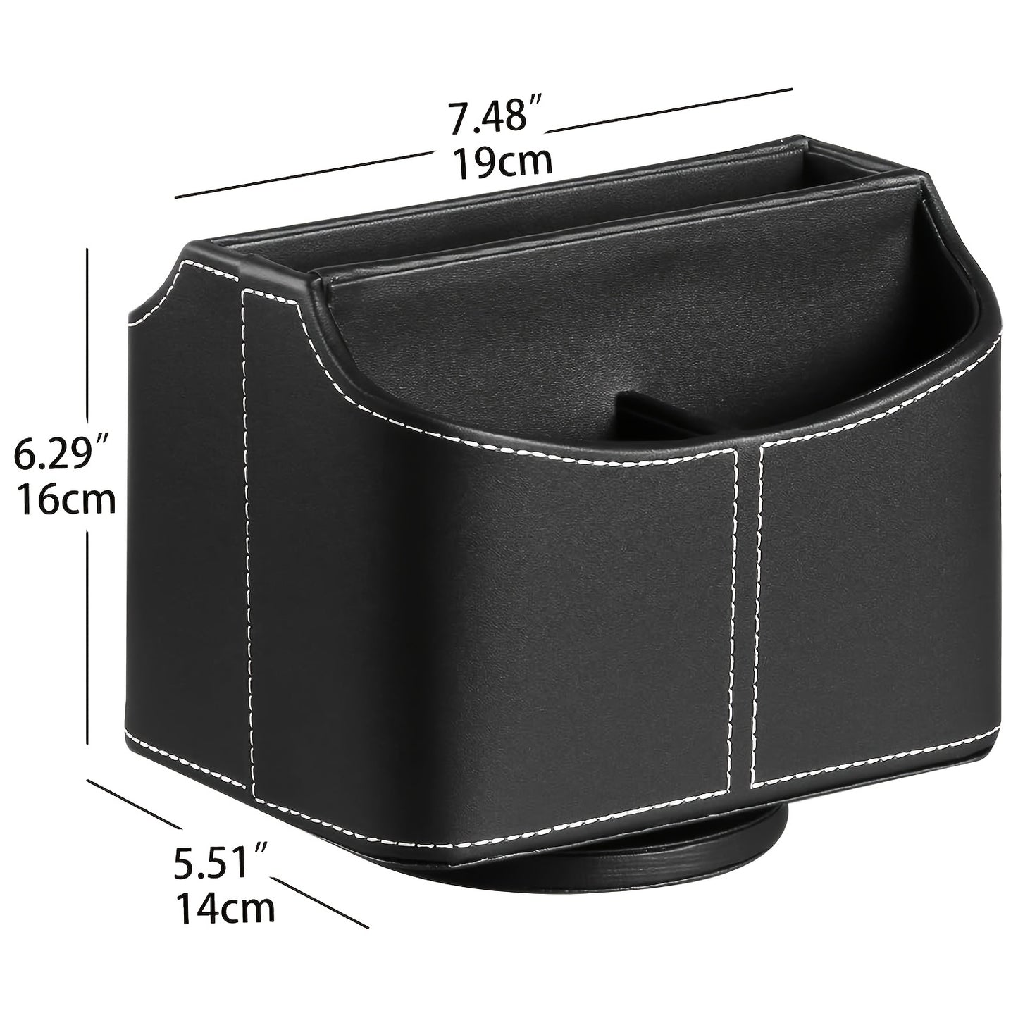 MILITWO 360 Degree Swivel Remote Holder Compartments PU Leather Organizer