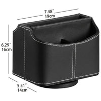 MILITWO 360 Degree Swivel Remote Holder Compartments PU Leather Organizer